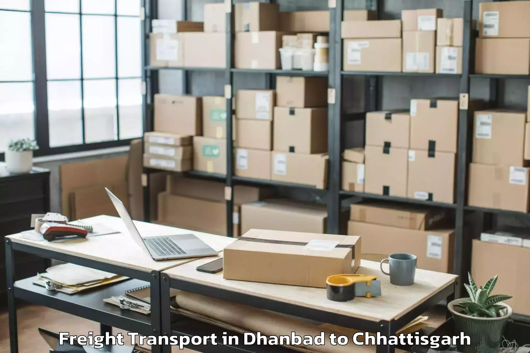 Discover Dhanbad to Sarangarh Freight Transport